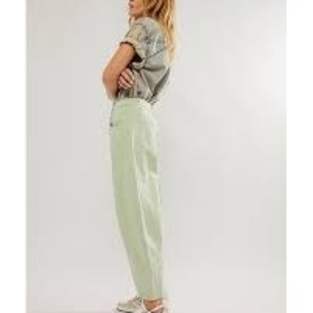 Free People Light Green / Pistachio Barrel Leg Jeans - Picture 3 of 5